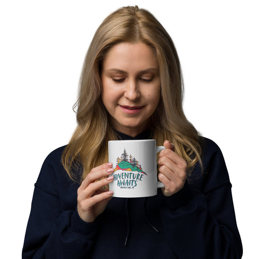 Adventure Awaits - White glossy mug